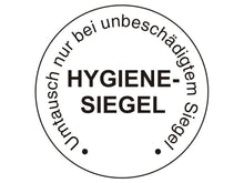 Lade das Bild in den Galerie-Viewer, Hygienesiegel von Derma Sleep in der Mitte, umrandet mit 'Umtausch nur bei unbeschädigtem Siegel', um jedem Kunden ein sauberes Kissen zu garantieren.